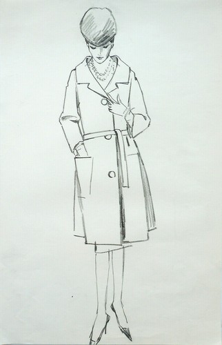 Dessins mode vers - vers, 1960