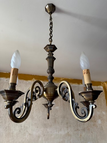 Plafonnier ancien laiton - plafonnier,