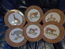 lot 6 assiettes plates modéle au bord du lac  tanganyika de genevieve lethu