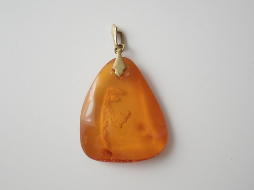 Pendentif miel naturel ambre - miel,