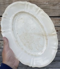 Sarreguemines Plat Blanc Vaisselle Blanche Crème Ancien Service