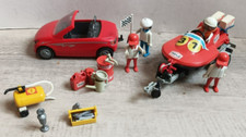 Playmobil set 3538 bateau de course Texaco complet 4 perso + remorque + voiture