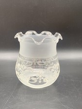 Tulipe Ancien En Opaline Sérigraphie Pour Applique Lustre Vintage