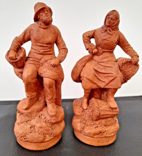 Alphonse HANNE L'Isle Adam - Grande terre cuite 20 cm - pêcheurs