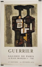 Guerrier Galerie de Paris 1970 Affiche Originale Exposition Abstrait