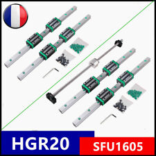 HGR20 Rail Guidage Linéaire 4 Blocs Coulissants Kit+SFU1605 Vis à Billes Set