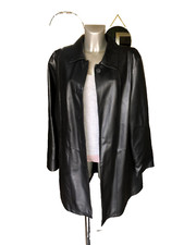 joli manteau cuir nappa noir