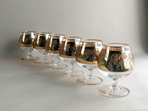 Verres cognac cristal or - 6,