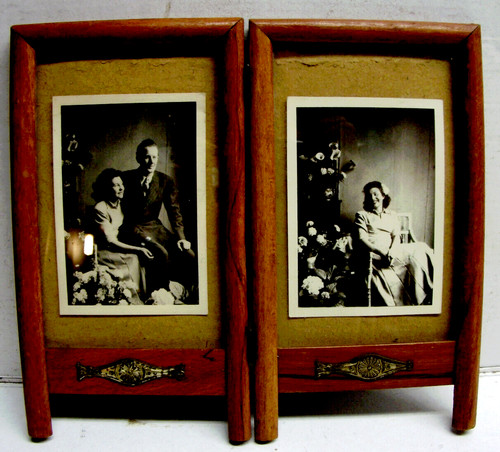 Cadre ancien double photo - , en
