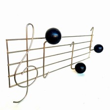 MAGNIFIQUE PORTE MANTEAUX MURAL PARTITION DE MUSIQUE VINTAGE 