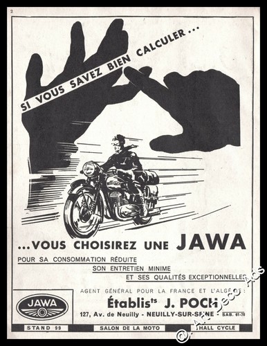 Publicité moto jawa - publicité,