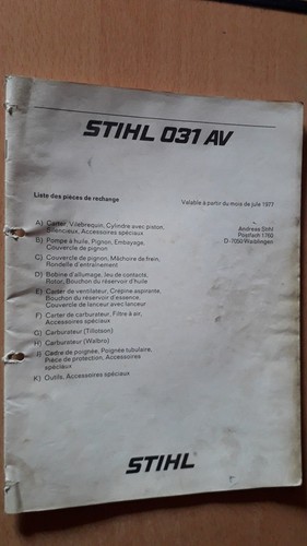 Stihl tronçonneuse 031 - stihl, av