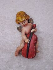 Céramique Design Ange Avec Bass - Figure - Véritable Fait à la Main - Vintage -