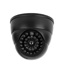 Caméra factice Fausse caméra dôme noire avec LED rouge clignotante Dissuasive