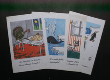 Un Lot de 4 lithographies/offset signees Jean Effel Publicites pour Laboratoire