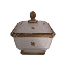 Verrerie Ancienne Vase Art Déco Boîte Pot En Verre Avec Couvercle