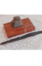 Ancien double encrier bronze