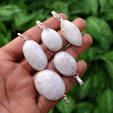 Achetez des pendentifs pierre de lune pierre précieuse 5 pièces plaqué...