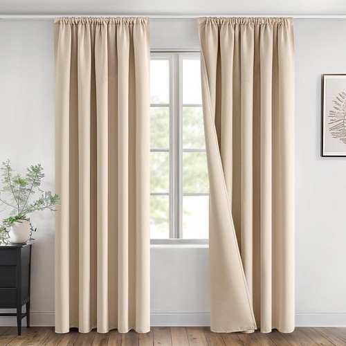 Rideau occultant beige - rideau, galon