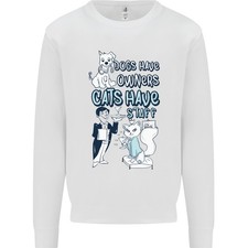 Chiens Avoir Propriétaires Chats Avoir Staff Drôle Enfants Pull