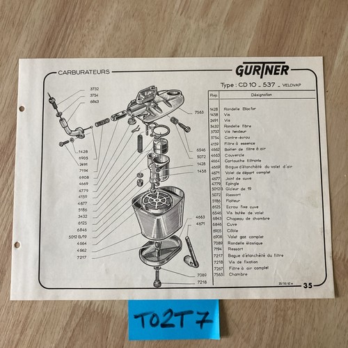 Gurtner carburateur cd10 537 - gurtner,