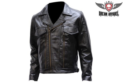 Men leather racing style - men's,