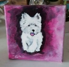 TABLEAU WESTIE FOND FUSHIA 15