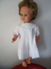Robe  Bambino vintage TERGAL blanche linge ancien poupée snf petit colin