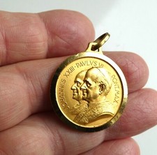Médaille Pendentif Pape Jean XXIII Paul VI Religion Vatican St Pierre de Rome.