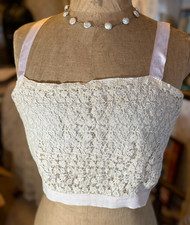 DENTELLE ANCIENNE - CARACO SOIE ET DENTELLE - fin XIXème