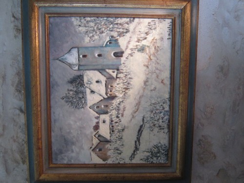 Tableau paysage la neige - tableau,