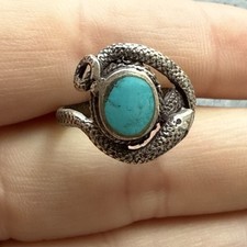 Ancienne Bague En Argent Massif 925 Jonc Alliance Anneaux Créateur pierre bleu 