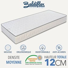 MATELAS 140 190 H12 CM MOUSSE ORTHOPÉDIQUE BASIC ANTI-ACARIEN HYPOALLERGÉNIQUE