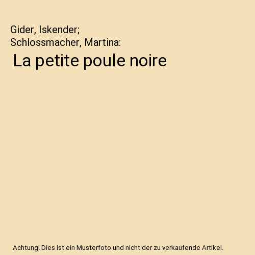 Petite poule noire - petite, gider