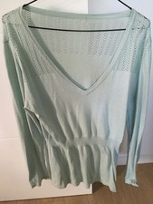 Pull long 38/40  Coton Vert d'eau Caroll?