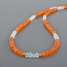 Naturel Cornaline & Pierre Perlé 18 " Chaîne Main Collier