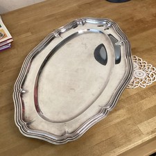 Plat Ovale En Métal Argenté