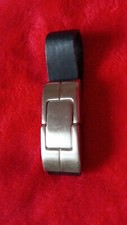 Bracelet Cuir Acier Brossé Clé USB Intégrée Très Pratique Et Chic 16 GO