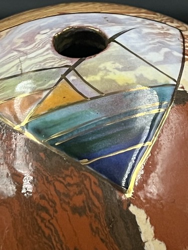 Vase boule céramique - , irisée