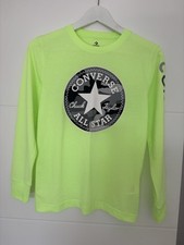 T-shirt manches longues jaune fluo Converse 10 11 12 ans extra doux neuf
