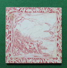 Ancien grand carreau faïence de Gien (20 cm de coté) - espriantik31