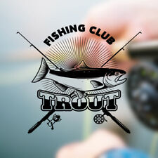 Autocollant mural de pêche à la truite club autocollant transfert graphique crochet art bateau flotteur f9