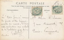 Peintre Auguste DELECLUSE (1855-1928), peintre Carte postale autographe signée 