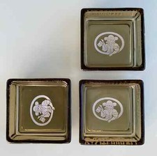 lot de 3 cendriers en verre