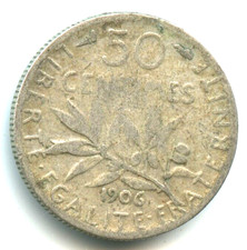 50 centimes argent Semeuse 1906 n°5073