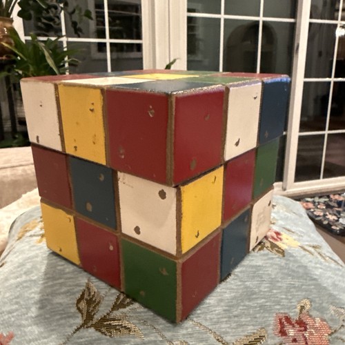 Rubiks cube wooden storage box - rubiks,