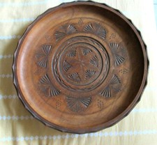 Plateau bois massif sculpté