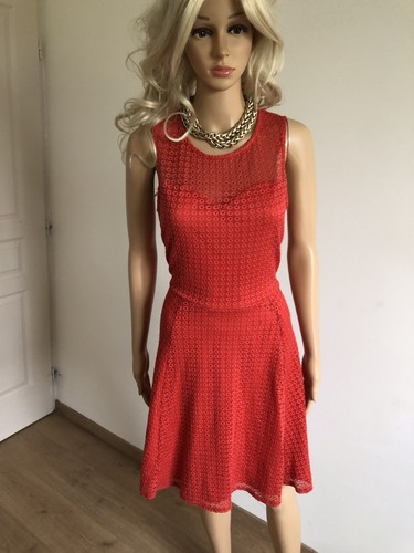 Robe rouge orangée - , en