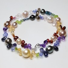 collier argent perle noire de