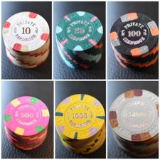 Jetons Paulson Poker Private Cardroom (403 pce) Très Bon état Tournament Set